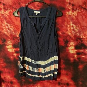 Sonoma Navy Tank Top with White and Orange Accents